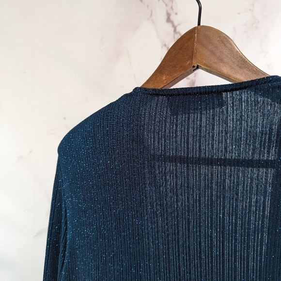 Alex Evenings Jacket Women 14W P Green Sparkle Shimmer Metallic Lightweight - Picture 6 of 11